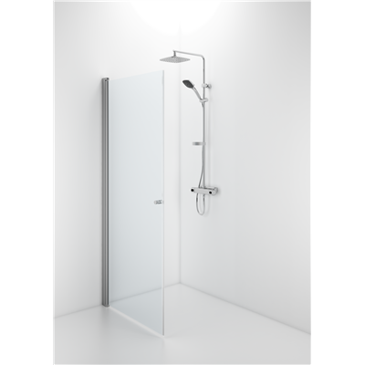 Ifö Space Duschdörr Rak 90 Aluminium/Klarglas